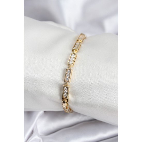 Pirinç VIP Seri Gold Renk Parçalı Model Kadın Bileklik