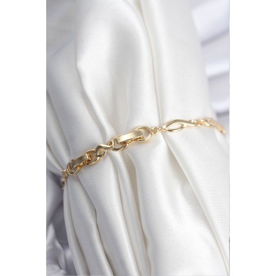 Pirinç VIP Seri Gold Renk Sıralı Damla Model Kadın Bileklik Pirinç VIP Seri Gold Renk Sıralı Damla Model Kadın Bileklik