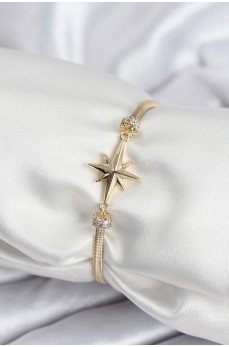 Pirinç VIP Seri Gold Renk Kutup Yıldızı Model Kadın Bileklik