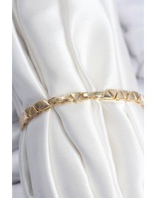 Pirinç VIP Seri Gold Renk Sıralı Üçgen Model Kadın Bileklik