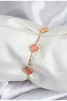 316L Çelik Gold Renk Pembe Baby Boy Yonca Kadın Bileklik 316L Çelik Gold Renk Pembe Baby Boy Yonca Kadın Bileklik