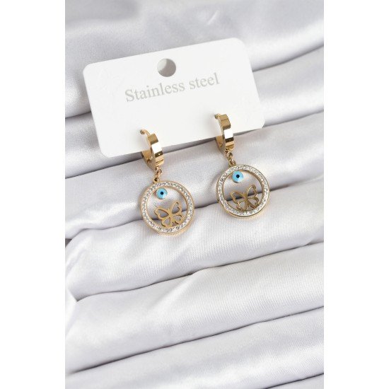 316L Çelik Halka Kelebek Kadın Küpe 316L Çelik Halka Kelebek Kadın Küpe