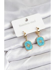 316L Çelik Gold Renk Kutup Yıldızı Model Kadın Küpe