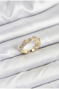 Pirinç Gold Renk Zirkon Taşlı Vintage Kadın Yüzük Pirinç Gold Renk Zirkon Taşlı Vintage Kadın Yüzük