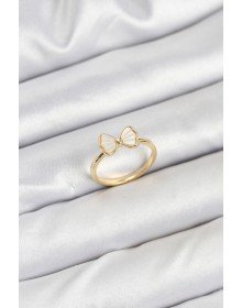 Pirinç Gold Renk Fiyonk Model Kadın Yüzük