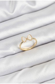 Pirinç Gold Renk Fiyonk Model Kadın Yüzük Pirinç Gold Renk Fiyonk Model Kadın Yüzük