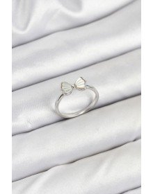 Pirinç Gümüş Renk Fiyonk Model Kadın Yüzük