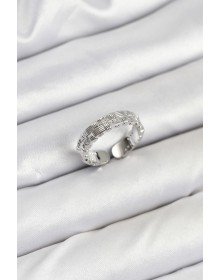 Pirinç Gümüş Renk Zirkon Taşlı Sırım Kadın Yüzük