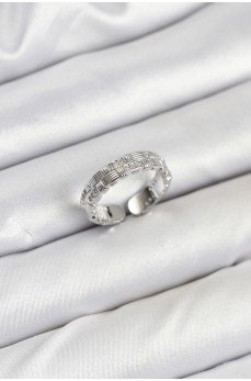 Pirinç Gümüş Renk Zirkon Taşlı Sırım Kadın Yüzük