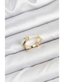 Pirinç Gold Renk Kemik Model Kadın Yüzük