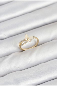 Pirinç Gold Renk Kelebek Zirkon Taşlı Kadın Yüzük Pirinç Gold Renk Kelebek Zirkon Taşlı Kadın Yüzük