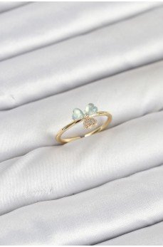 Pirinç Gold Renk Yonca Model Kadın Yüzük Pirinç Gold Renk Yonca Model Kadın Yüzük