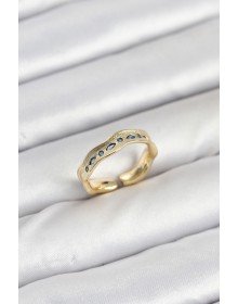 Pirinç Gold Renk Zirkon Taşlı Vintage Kadın Yüzük