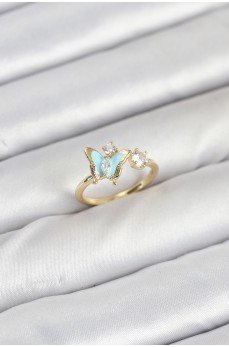 Pirinç Gold Renk Kelebek Model Kadın Yüzük Pirinç Gold Renk Kelebek Model Kadın Yüzük