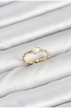 Pirinç Gold Renk Kalpli Model Kadın Yüzük Pirinç Gold Renk Kalpli Model Kadın Yüzük