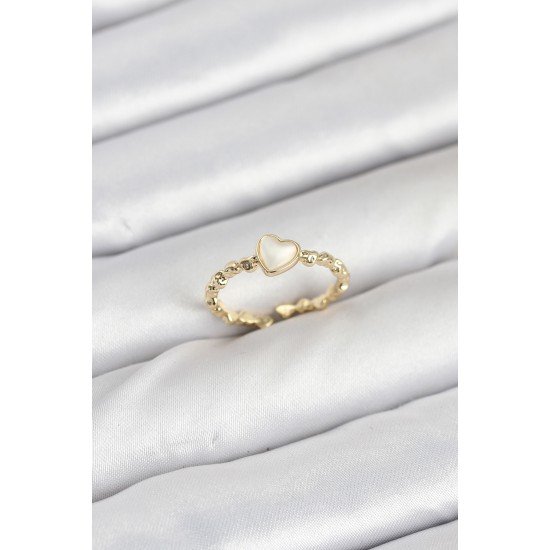 Pirinç Gold Renk Kalpli Model Kadın Yüzük
