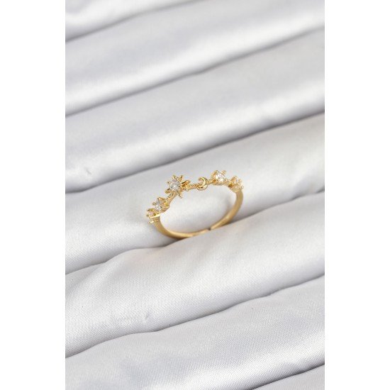 Pirinç Gold Renk Manifest Kadın Yüzük Pirinç Gold Renk Manifest Kadın Yüzük