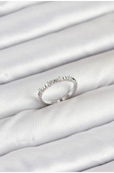 Pirinç Gümüş Renk Lazer Kesim Kadın Yüzük