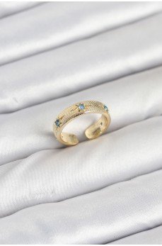 Pirinç Gold Renk Mavi Zirkon Taşlı Kutup Yıldızı Model Kadın Yüzük Pirinç Gold Renk Mavi Zirkon Taşlı Kutup Yıldızı Model Kadın Yüzük