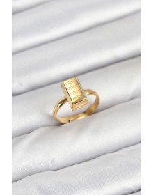 Pirinç Gold Renk Külçe Altın Model Kadın Yüzük
