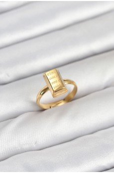 Pirinç Gold Renk Külçe Altın Model Kadın Yüzük Pirinç Gold Renk Külçe Altın Model Kadın Yüzük