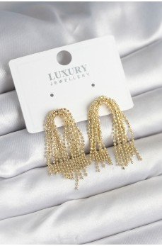 Pirinç Gold Renk Sallantılı Kadın Küpe Pirinç Gold Renk Sallantılı Kadın Küpe