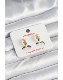 Pirinç Gold Renk Yıldız Kadın Küpe