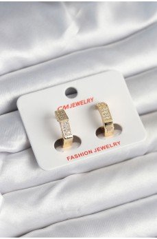 Pirinç Gold Renk Zirkon Taşlı Altıgen Kadın Küpe Pirinç Gold Renk Zirkon Taşlı Altıgen Kadın Küpe