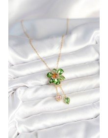 316L Çelik Zincir Gold Renk Çiçek Model Sallantılı Kadın Kolye