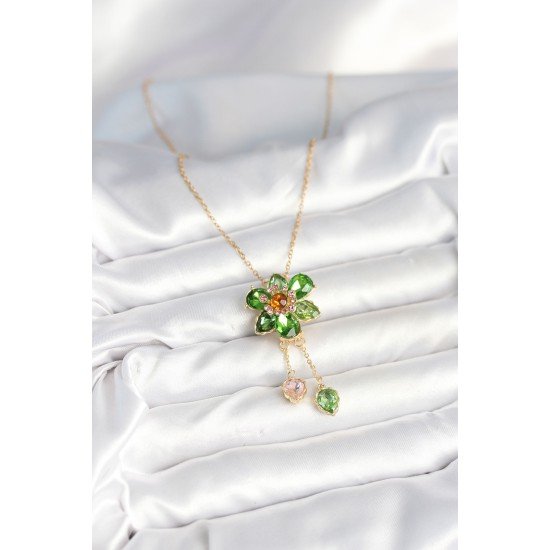 316L Çelik Zincir Gold Renk Çiçek Model Sallantılı Kadın Kolye 316L Çelik Zincir Gold Renk Çiçek Model Sallantılı Kadın Kolye