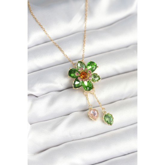 316L Çelik Zincir Gold Renk Çiçek Model Sallantılı Kadın Kolye 316L Çelik Zincir Gold Renk Çiçek Model Sallantılı Kadın Kolye