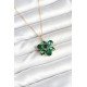 316L Çelik Zincirli Yeşil Çiçek Model Kadın Kolye