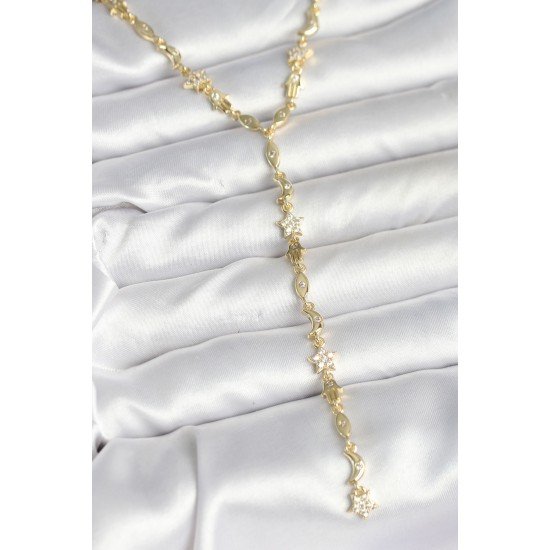 Pirinç Gold Renk Kadın Manifest Kolye