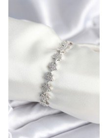 Pirinç Gümüş Renk Yıldız Model Kadın Bileklik