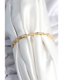 Pirinç Gold Renk Kalp Model Kadın Bileklik
