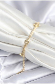 Pirinç Gold Renk Yıldız Model Kadın Bileklik