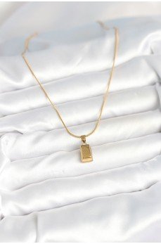 316L Çelik Gold Renk Mini Külçe Altın Model Kolye