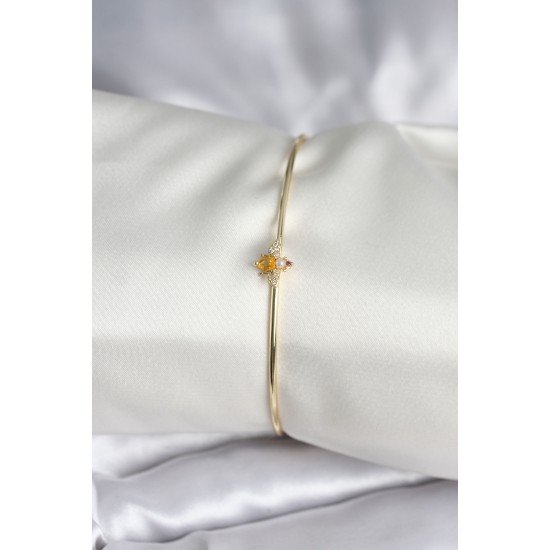 Sinek Figürlü Gold Renk Pirinç Kadın Bileklik