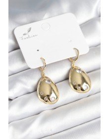 Gold Renk Pirinç Damla Model Kadın Küpe