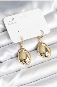 Gold Renk Pirinç Damla Model Kadın Küpe