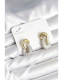 Sarmal Model Gold Gümüş Renk Pirinç Kadın Küpe