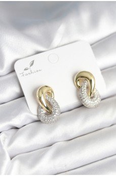 Sarmal Model Gold Gümüş Renk Pirinç Kadın Küpe