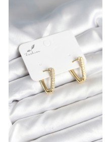 Üçgen Model Zirkon Taşlı Kadın Küpe