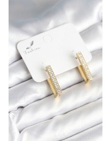 Kare Zirkon Taşlı Kadın Küpe