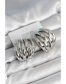 Pirinç Gümüş Renk Vintage Kadın Küpe