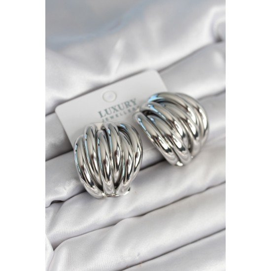 Pirinç Gümüş Renk Vintage Kadın Küpe