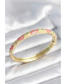 Yeşil Krem Renk Detaylı Mineli Kelepçe