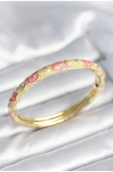 Yeşil Krem Renk Detaylı Mineli Kelepçe