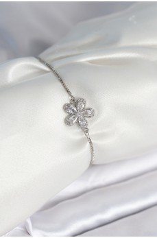 Çiçek Model Asansörlü Gümüş Renk Kadın Bileklik