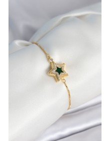 Yıldız Model Asansörlü Gold Renk Kadın Bileklik